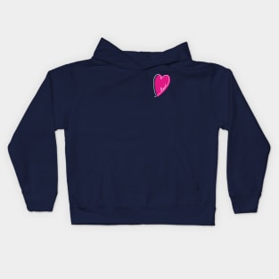 Pink Heart Love Letters Line Art Kids Hoodie